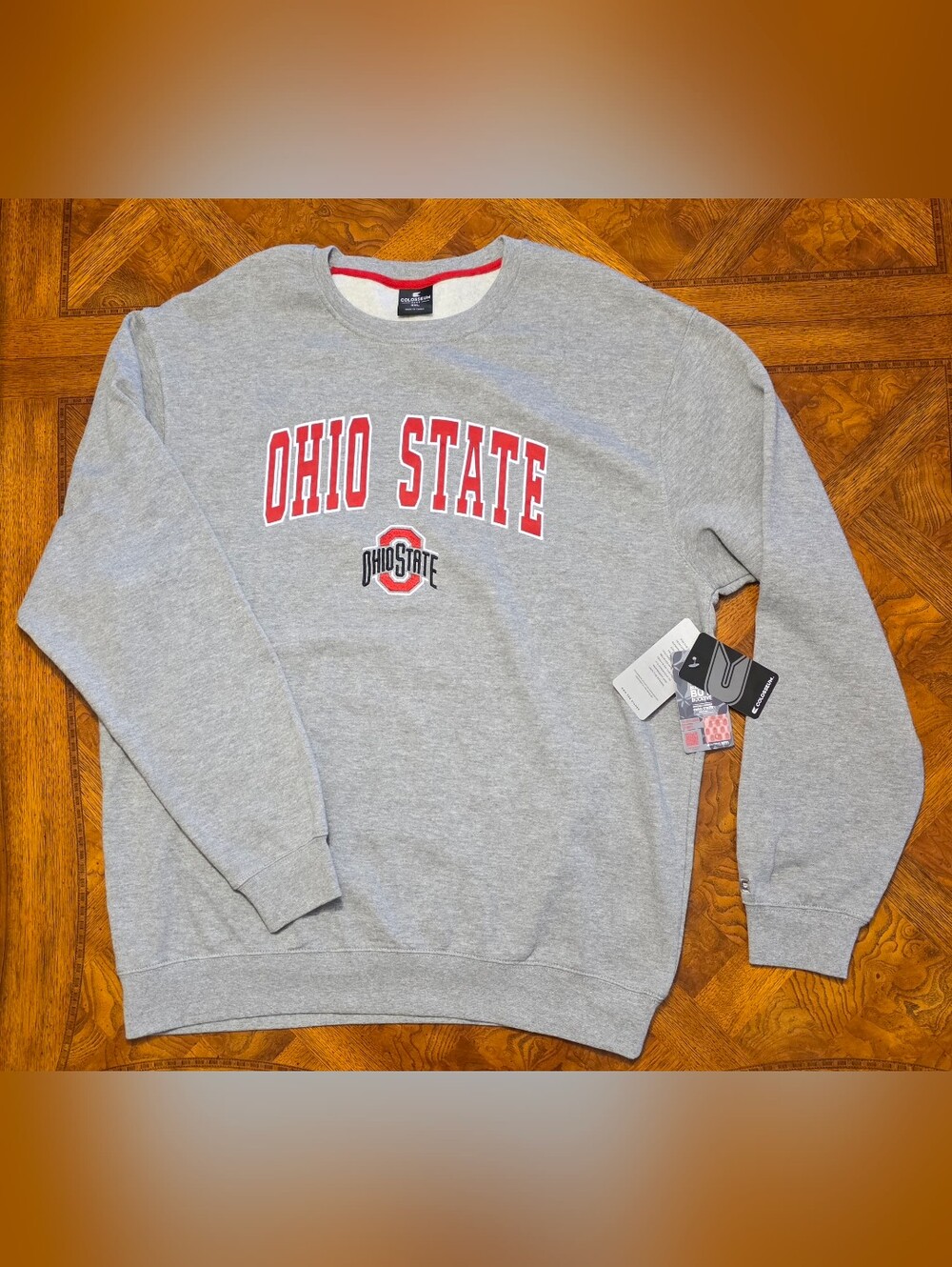 Mens Colosseum Gray Ohio State Buckeyes Team Arch & Logo Pullover Sweatshirt XXL